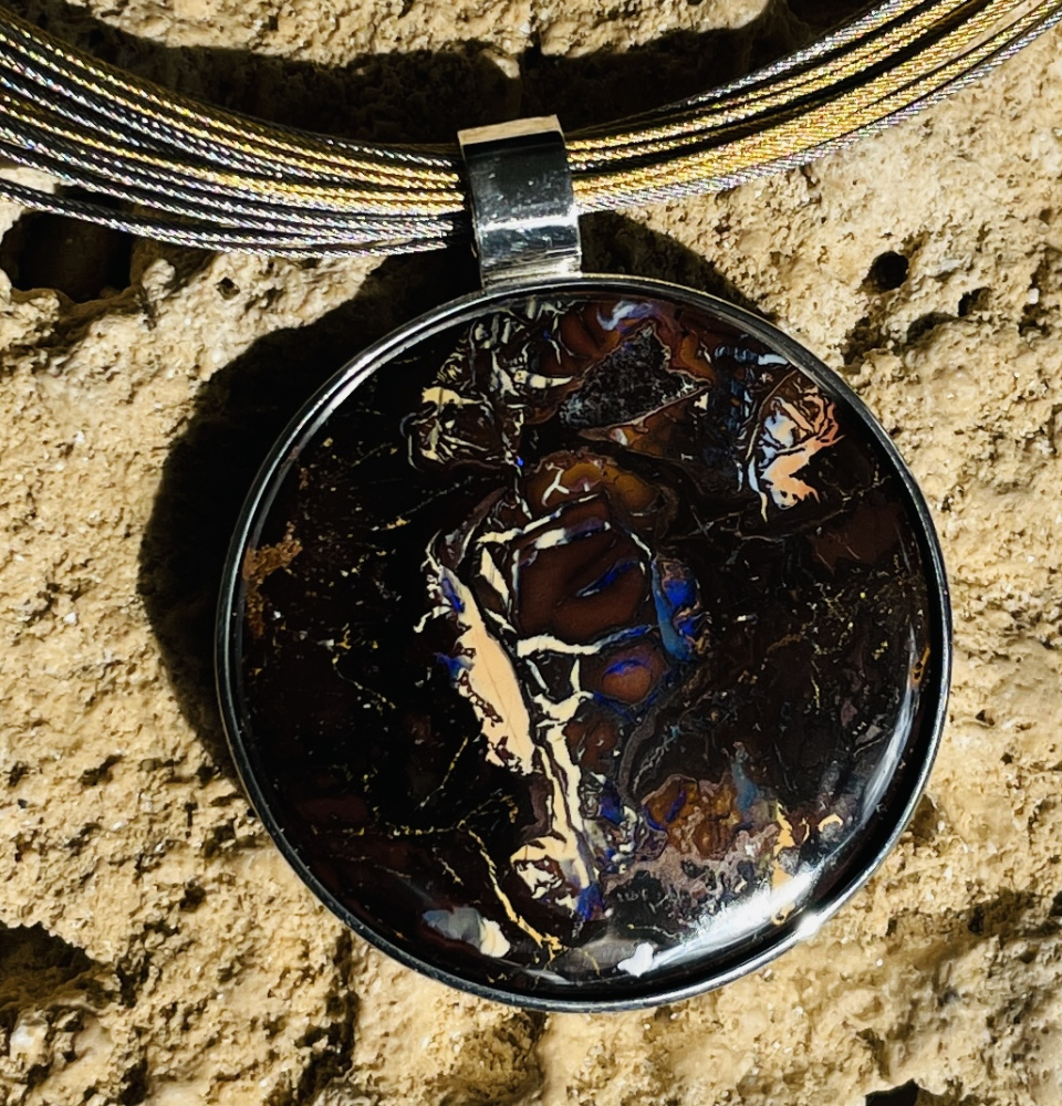 Koroit-Opal Anhänger ca.40 mm in 925 Silber